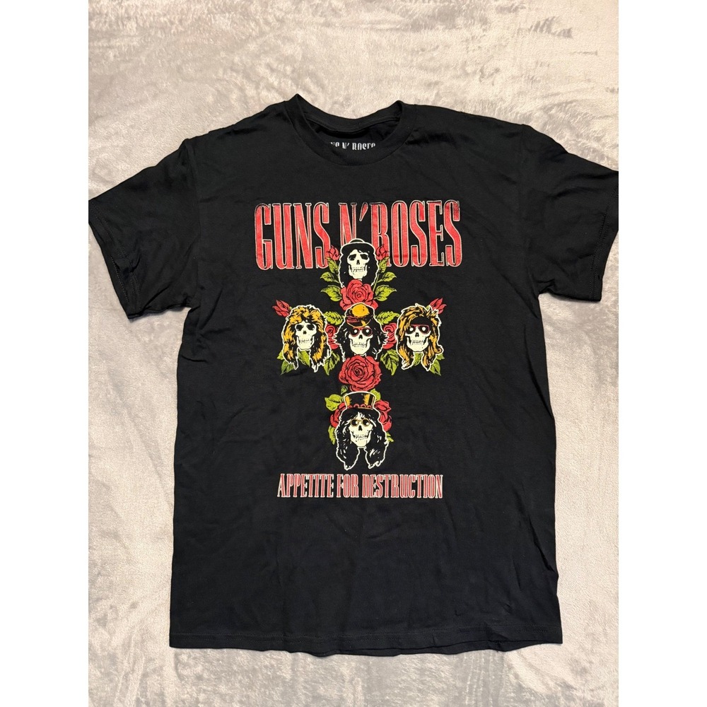 Guns N' Roses T-Shirt Men M Black Appetite For Destruction Graphic Rock Band Tee